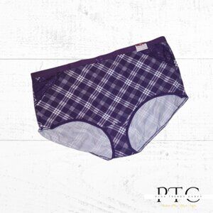 New with Tags: Cacique Cotton Full Briefs Size 26/28 - Purple Plaid | Plus Size